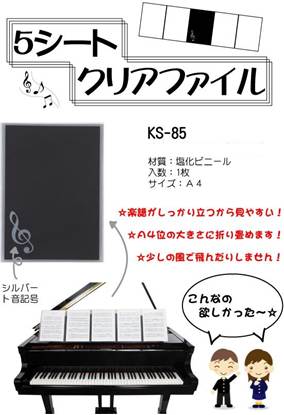 ５シートクリアファイル　ＫＳ－８５ の画像