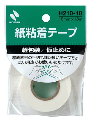ＨＹ１８０２－０１　ニチバン　紙粘着テープ　白　１８ｍｍ の画像