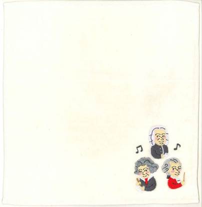 ＣＴ－７　タオルハンカチ　作曲家たち（ナチュラル） の画像