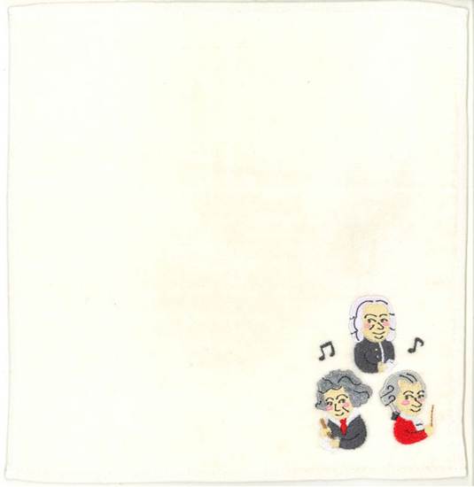 ＣＴ－７　タオルハンカチ　作曲家たち（ナチュラル） の画像