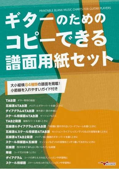 ギターのためのコピーできる譜面用紙セット の画像