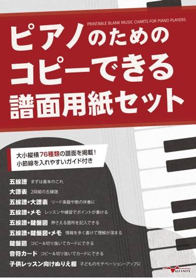 ピアノのためのコピーできる譜面用紙セット の画像