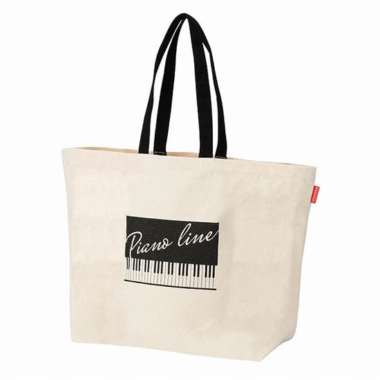 Piano line マチありキャンバストートバッグ(鍵盤) の画像