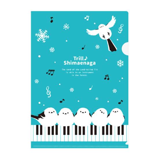 トリル♪シマエナガ A4クリアファイル 裏面クリアタイプ の画像