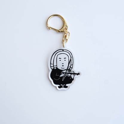 おしゃべりはやめて、お静かに　キーホルダー　ヴァイオリンとバッハくん の画像