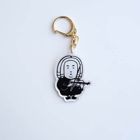 おしゃべりはやめて、お静かに　キーホルダー　ヴァイオリンとバッハくん の画像
