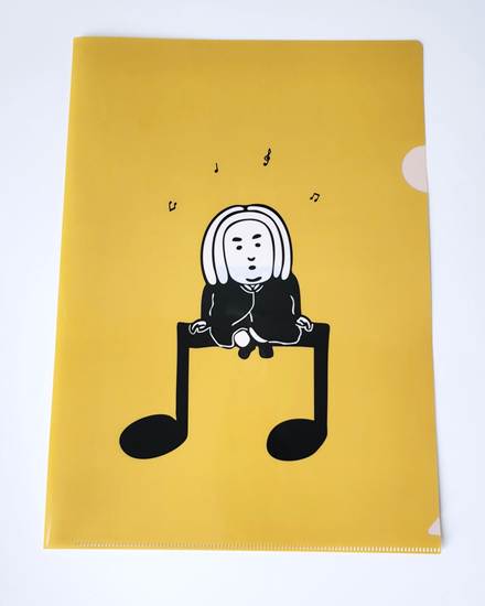 おしゃべりはやめて、お静かに　クリアファイル　音符にのるバッハくん の画像