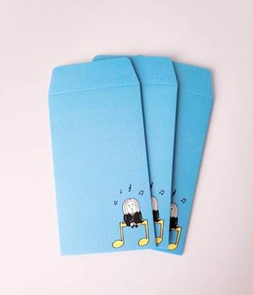 ポチ袋　音符にのるバッハくん（同柄３枚入り） の画像