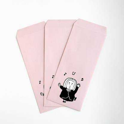 長４封筒　おどるよバッハくん（同柄３枚入り） の画像