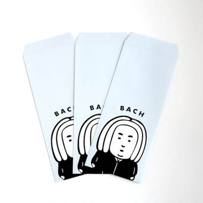 長４封筒　ちょこんとバッハくん（同柄３枚入り） の画像