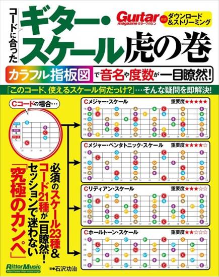 ギター・スケール虎の巻　カラフル指板図で音名や度数が一目瞭然！ の画像